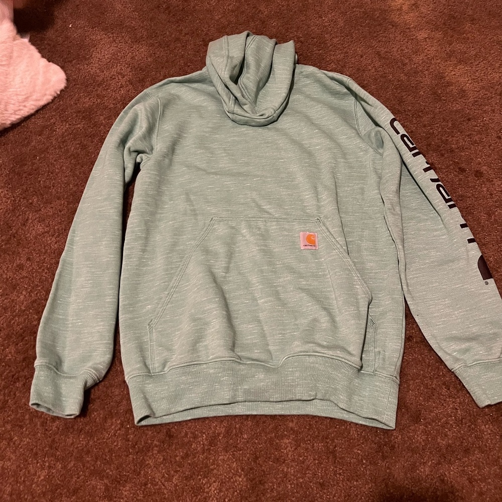 Green with white lines Carhartt sweatshirt, small